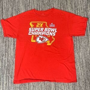Fanatics Kansas City Chiefs Youth Large Super Bowl Champions T Shirt‎ Red
